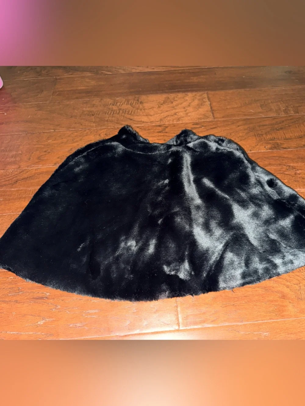 NWOT BCX Girls Black Faux Fur Caplet size XL